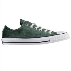 Deep Emerald Velvet Converse Shoes
